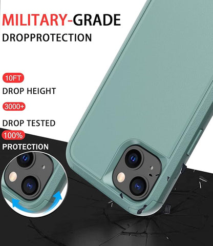 Diverbox for iPhone 13 Case [Shockproof] [Dropproof] [Dust-Proof],Heavy Duty Protection Phone Case Cover for Apple iPhone 13 (Pine Green)