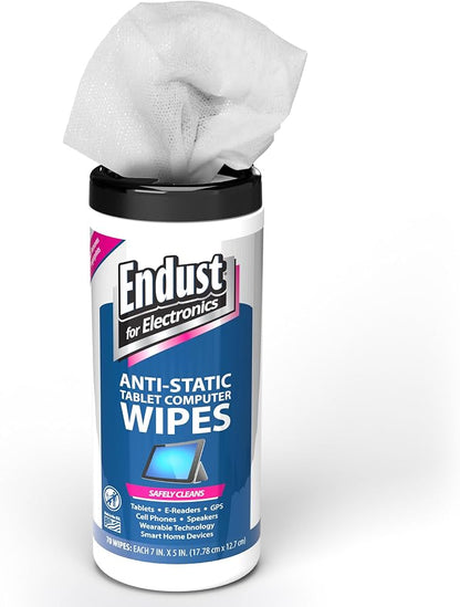 Endust For Electronics Screen Cleaner Wipes, Electronics Surface Cleaning Wipes, For Tablet, E-Reader, Computer Monitor, Laptop, Phone, TV, GPS, Pre-Moistened, Alcohol & Ammonia Free, 70 Count (12596)