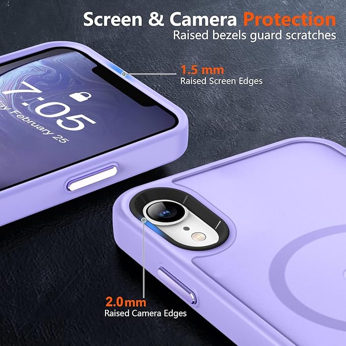 MOCCA Strong Magnetic for iPhone XR Phone Case, [Compatible with Magsafe][Mil-Grade Drop Protection] Slim Thin Translucent Matte Protective Cover Case for iPhone XR Case 6.1'', Light Purple
