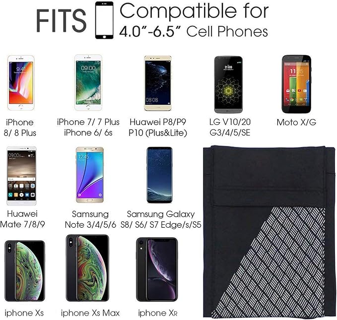 Cell Phone Armband for Running, Universal Sports Armband All Purpose Sport Bag for Phones Under 6", Exercise Arm Holder for Running, Gym Workouts for iPhone, Samsung Galaxy S9/8/7/6, (Black,S)