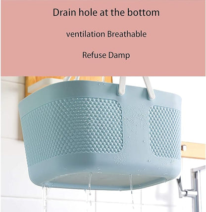 Shower Caddy Basket, Portable Large Capacity Thickened Plastic Organizer Storage Tote with Handles Drainage Toiletry Bag Bin for Bathroom, College Dorm Room Essentials, Kitchen, Camp, Gym, Khakis