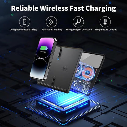 Wireless Charger for 2017-2020 Tesla Model 3, Dual 15W Wireless Phone Charger Pad for Tesla Model 3, Centre Console Accessory Panel, Compatible with All Qi Phone