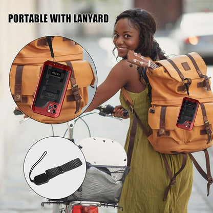 Mitywah Waterproof Case for iPhone 11 Pro, Heavy Duty Military Grade Shockproof Cover Built-in Screen Protection, Rugged Thick Full Body Protect Metal Case for iPhone 11 Pro, Red