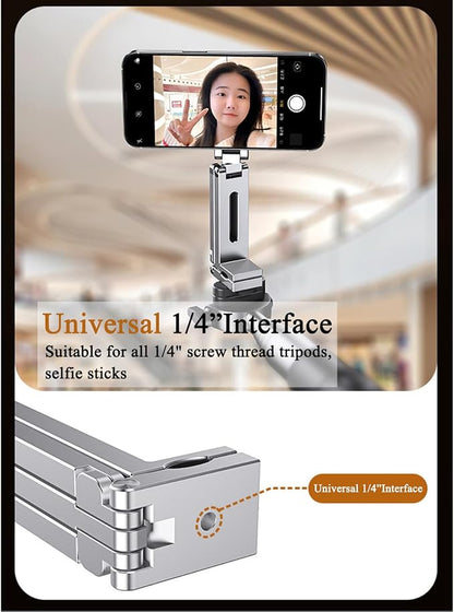 Magnetic Tripod for iPhone 16/15/14/13/12 Plus Pro Max Series,Aluminium Mini Magnetic Phone Tripod for iPhone & MagSafes,360° Adjustable Magic Clip Folding Magnetic Phone Stand,1/4" Screw