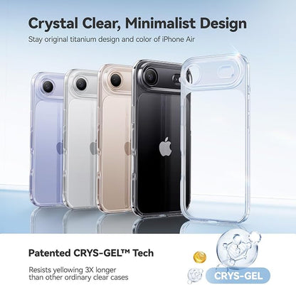 CASEKOO for iPhone 17 Air Case Crystal Clear, Patented Anti-Yellow & Virgin TPU, 15FT Military-Grade Drop Protection, Slim Transparent Women Men Funda para for iPhone 17 Air Case 6.5 inch, Clear