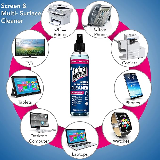 Endust for Electronics Screen Cleaner, Electronic Anti-Static Cleaning Gel & Dusting Multi-Surface Pump Spray, for Plasma, LCD, Tablet, and Computer Screens, Monitor & Keyboard, Phone (11414)