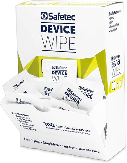 Safetec Device Wipes for Cellphones, Tablets & Screens (4 Pack of 100ct Wipes - 400 Cleaning Cloths)