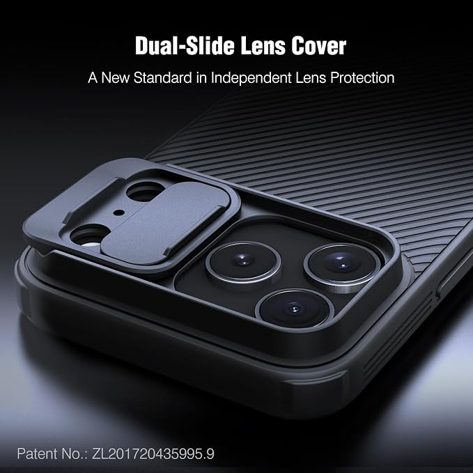 Nillkin Camshield Case for iPhone 17 Pro Max Case, [Built-in Dual Camera Cover][Slim Profile] [Military Grade Drop Protection] Shockproof Bumper Phone Case 6.9 inch 2025 Black