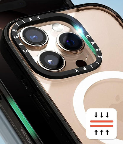 CASETiFY Impact iPhone 13 Pro Max Case [4X Military Grade Drop Tested / 8.2ft Drop Protection/Compatible with Magsafe] - Bright Spring Flowers - Daisy Floral Pattern - Clear Black