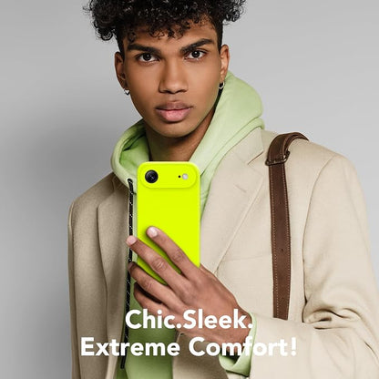 Magnetic for iPhone Air Case, Compatible with MagSafe, [Full Camera Protection][Screen Protector] Silicone Shockproof Protective Phone Case for iPhone 17 Air 6.5", Fluorescent Green