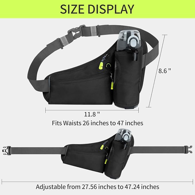 Hydration Belt,Running Water Bottle Belt for Women & Men - Hydration Fanny Pack with Water Bottle Holder for Hiking, Walking, Gym | Lightweight Waist Pack for Running, Fitness, Marathon Essentials
