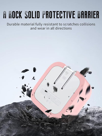 Case for Apple 35W Dual USB-C Port Compact Power Adapter, FJIASTB Kids-Friendly Soft Silicone Protective Cover, Shockproof (Pink)