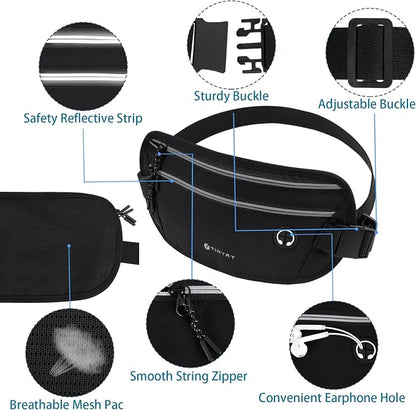 Slim Running Belt for Women Men Runners Fanny Packs With Phone Holder Hidden Pockets Exercise Waist Bag for Marathon Workout