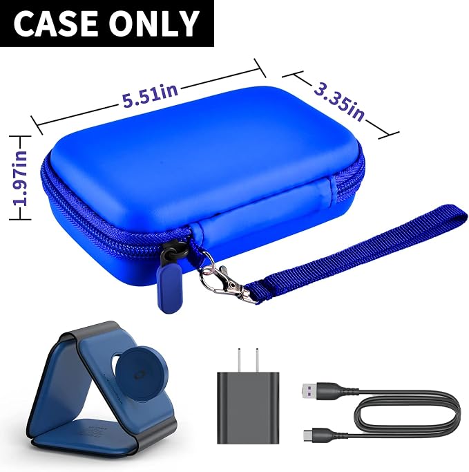 Travel Case for UCOMX for Nano/for Iseyyox/for LISEN/for RTOPS 3 in 1 Wireless Charger, Foldable Magnetic Charging Station Storage Holder Bag for Fast Charge Pad Cable and Adapter(2-Packs)