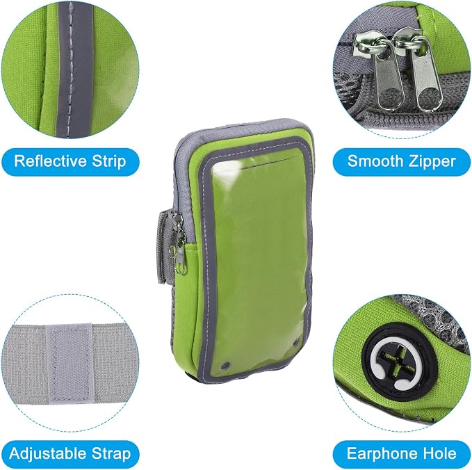 PATIKIL Phone Arm Bands for Running, Running Phone Holder Carrier Armband Cell Phone Holder for Runners, Green