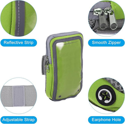 PATIKIL Phone Arm Bands for Running, Running Phone Holder Carrier Armband Cell Phone Holder for Runners, Green