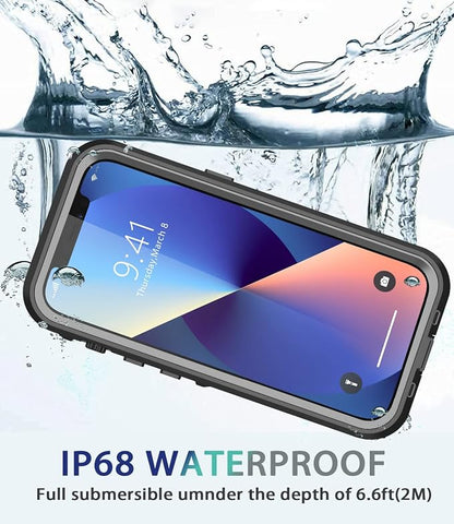 Design for iPhone 13 Waterproof Case, Full Body Shockproof Case for iPhone 13 Case with Screen Protector, Dust Proof Phone Case Cover for iPhone 13 6.1 inch (Black)