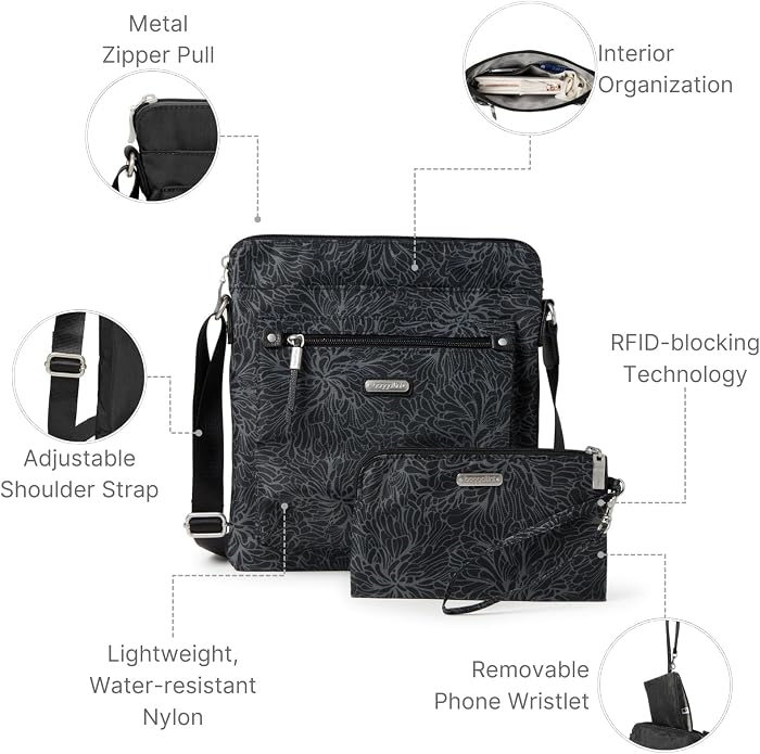 Baggallini womens Go Bagg With Rfid Phone Wristlet