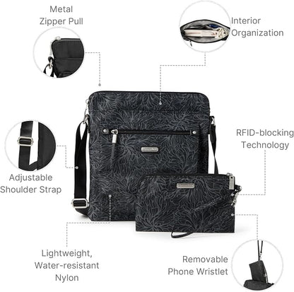 Baggallini womens Go Bagg With Rfid Phone Wristlet