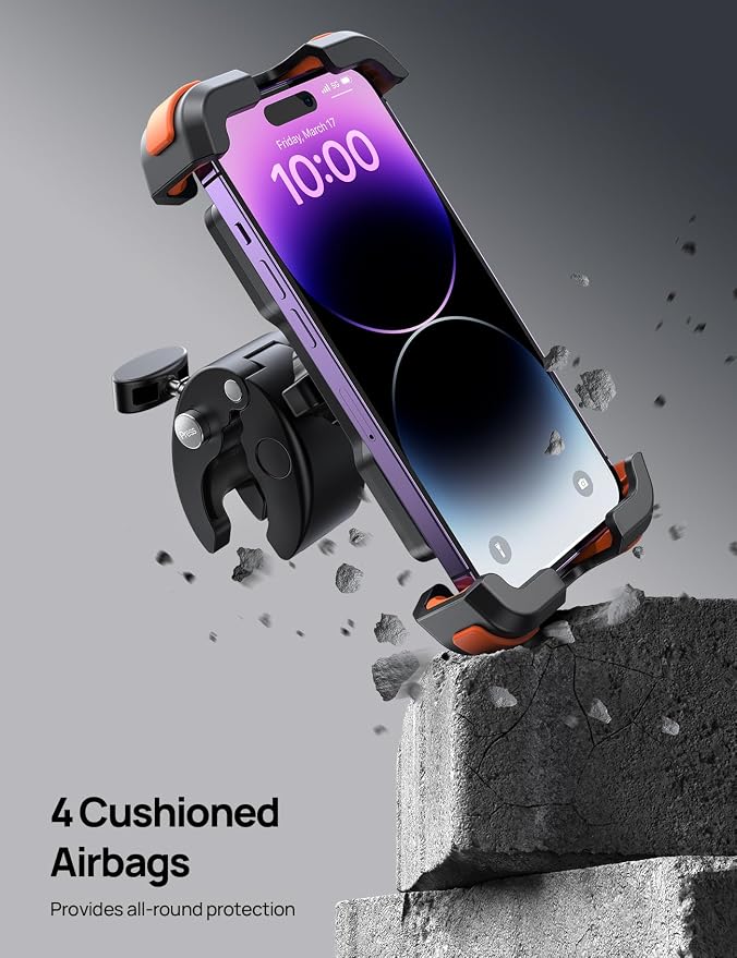 Aomiker Bike Motorcycle Phone Holder Mount - [2025 Quick Release] Bike Phone Holder Handlebar Clamp, Bicycle Scooter Phone Clip for iPhone 15 14 13 12 11 Pro Max Plus Mini, 4.7-6.8" Smartphone