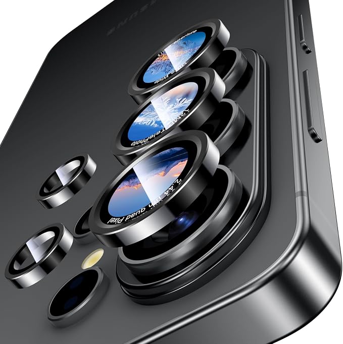 Uyiton for Samsung Galaxy S26 Ultra Camera Lens Protector - [Case-Friendly][Not Easy to Break][Ultra-Thin] Military-Grade Tempered Glass with Aluminum Metal Rear Camera Screen Cover - Black