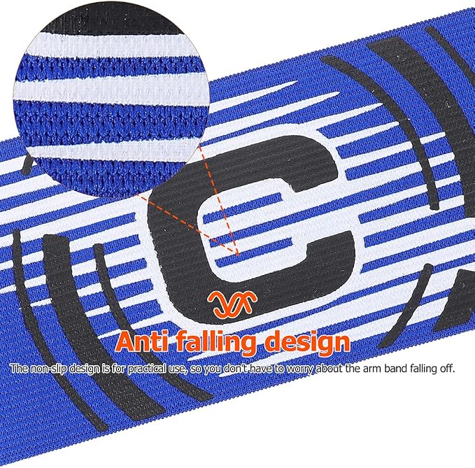 LUOZZY 3pcs Soccer Captain Armband Adjustable Football Basketball Player Armband Team Leader Armlets Elastic Arm Bands, Blue