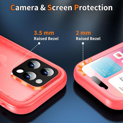 Cozycase Compatible with iPhone 14 Pro Max Waterproof Case - Full Body Shockproof Dustproof Dropproof Built in Screen Protector Rugged Waterproof Case for iPhone 14 Pro Max 6.1 Inch Pink