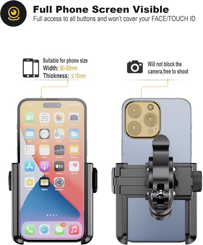 Grefay Bike Phone Mount Universal Motorcycle Handlebar Phone Holder 【1S Quick Release】 Anti Shake Bicycle Phone Clamp for Road Bike/MTB/Scooter with 360 Rotation for 3.5-7.0 inches Smartphone