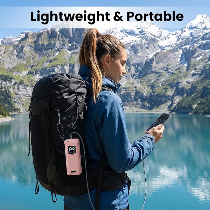 Compatible with Anker Prime Power Bank 26,250Mah 300W Case Cover, Soft Silicone Shockproof Protective Case for Anker 300W Prime Power Bank with Anti-Lost Strap, LCD Display Visible (Pink)