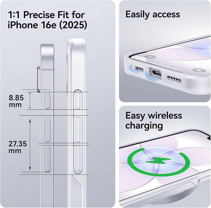 CASEKOO Armor Shockproof for iPhone 17e Case [16FT Military Grade Protection] Matte Protective Phone Case Anti-Fingerprint Thin Slim Hard Cover for iPhone 17e/16e 6.1''- Frosted White