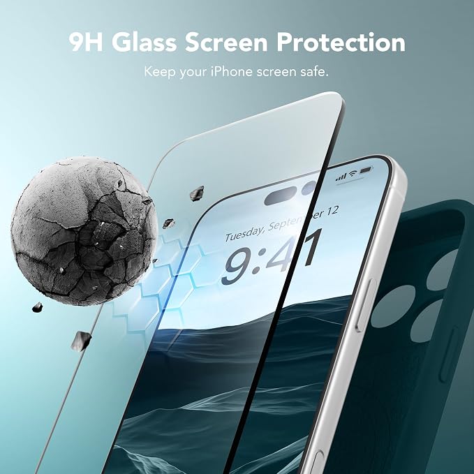 Magnetic for iPhone 17 Pro Case, Compatible with MagSafe, [Full Camera Protection][Screen Protector] Silicone Shockproof Protective Phone Case for iPhone 17 Pro 6.3", Deep Blue