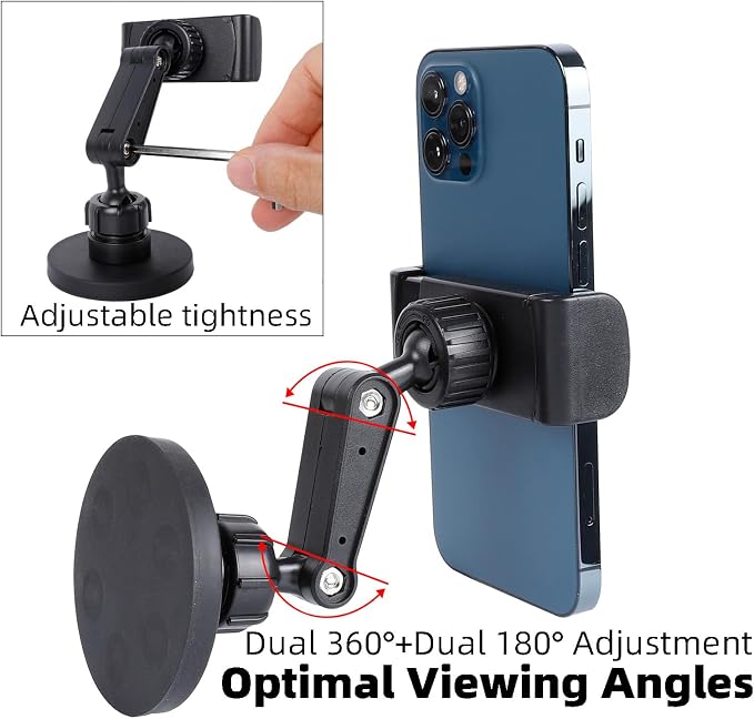 Gym Magnetic Phone Holder Mount Attach to Metal Surface, 360° Rotatable Heavy Duty Magnet Phone Mount for Gym Workout Record, Compatible with iPhone, Samsung, All Cell Phone