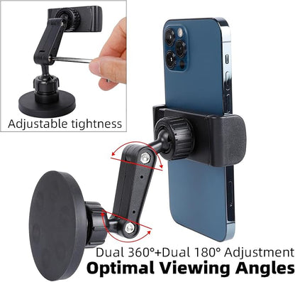 Gym Magnetic Phone Holder Mount Attach to Metal Surface, 360° Rotatable Heavy Duty Magnet Phone Mount for Gym Workout Record, Compatible with iPhone, Samsung, All Cell Phone