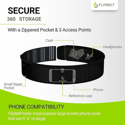 FlipBelt Air Adjustable - Black - XSM