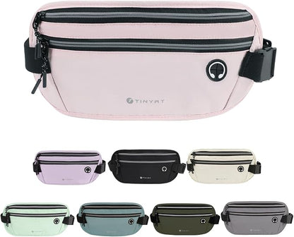 Slim Running Belt for Women Men Runners Fanny Packs With Phone Holder Hidden Pockets Exercise Waist Bag for Marathon Workout