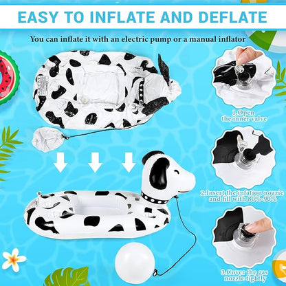 FillTouch Floating Drink Holder for Pool, Floating Cabana Bar, Hot Tub Drink Holder for Adults, Inflatable Pool Accessories(Dog)