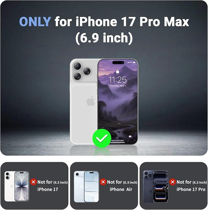 jaroco Magnetic for iPhone 17 Pro Max Case, [Compatible with MagSafe][Military Grade Drop Protection][Heavy Duty Protection][Non-Slip][Shockproof] 2-Layer Durable Bumper Phone Case 6.9''-Dark Purple