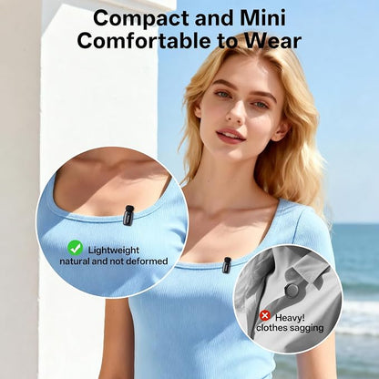 2 Sets Mini Wireless Microphone for iPhone ipad Android, Noise Reduction and Mute, 33h Charging Case, AI Voice Changer, Mini Lapel Mic for Video Recording, Vlogging, YouTube