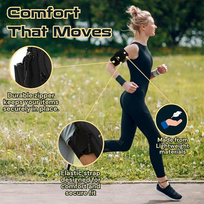 Fitizen Phone Armband for Running – Black Adjustable Water-Resistant Arm Band for iPhone & Android – For the Active Citizen, Secure Workout Phone Holder for Jogging, Gym Walking & Fitness by FitNation
