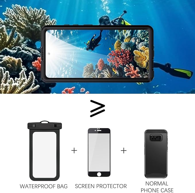 Omio for Galaxy S26 Ultra Waterproof Case Compatible with MagSafe, Magnetic Waterproof Full Body IP68 Underwater Case Built-in Screen Protector Military Grade Shockproof Case for Men Women Black