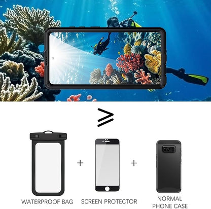 Omio for Galaxy S26 Ultra Waterproof Case Compatible with MagSafe, Magnetic Waterproof Full Body IP68 Underwater Case Built-in Screen Protector Military Grade Shockproof Case for Men Women Black