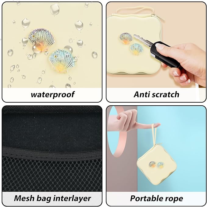 CameCosy Phone Charger Storage Case Cover Sets with Cable Protector for iPhone Adapter, Cute Wave Travel Storage Bag, Earphone Cord Saver DIY Phone Charging Protector Cable Organizer (Phantom Shell)