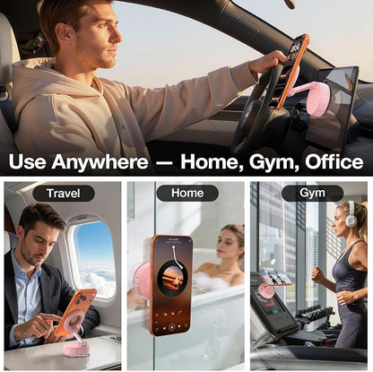Vooii Phone Holders for Your Car for Magsafe Car Mount (130LB Ultra Suction Cup & 360° Adjustable) Vacuum Cell Phone Car Mount, Magnetic Car Phone Holder for Dashboard/Windshield for iPhone & Android