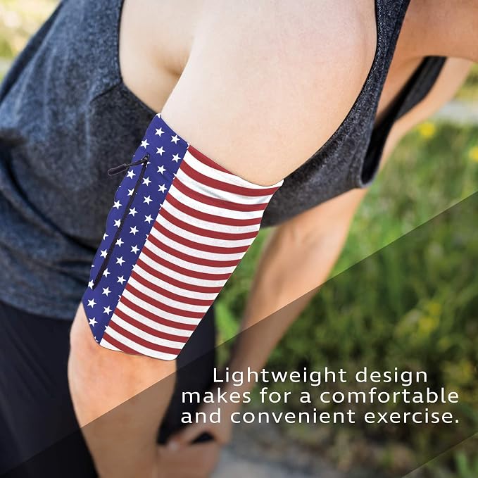 E Tronic Edge Phone Holder for Running, Cell Phone Arm Bands with Reflective Logo, Phone Strap Armband Fits iPhone and Android, Use for Running, Walking, Hiking and Biking, USA Medium