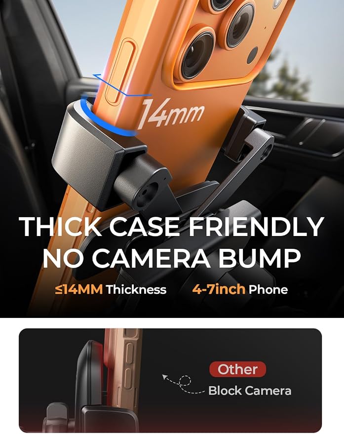 AINOPE Car Vent Phone Mount Holder for iPhone 17 Pro Max Car Mount [Drop-in Grip] Phone Holders for Your Car Air Vent Interior Accessories Gifts for Men for iPhone 17 Pro Max 16 15 14 Galaxy S26