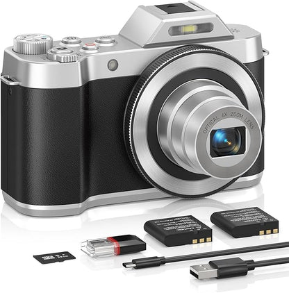 4K Retro Vintage Digital Camera: 64MP Retro 3” IPS Screen Camera with 6X Optical Zoom, WiFi Transfer Autofocus Rechargeable for Travel Vlogging and Gifts