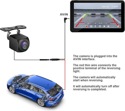 Wireless CarPlay Android Auto Car Screen, 720P Backup Camera 7″ Touch Screen Car Music Video Player Portable GPS Naivgation Bluetooth Mirror Link, Siri, AirPlay, Voice Assistant