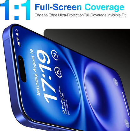 EZ-GLAZ- 4 Pack for iPhone 16 Plus Screen Protector [6.7"] With 2 Pack Camera Lens Protector, 9H+ Hardness 12FT Military Grade Shatterproof Scratch Resistant Durable Tempered Glass Film with Flawless Fit Kit, HD Clear