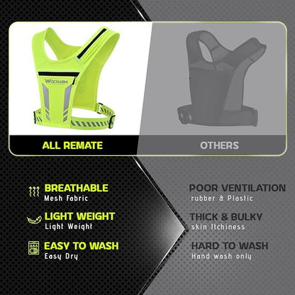 Reflective Vest Chest Phone Holder, Adjustable Hydration Training Workout Gear for Nighttime Running Biking