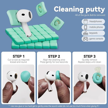 for Airpods Cleaner Kit,Bluetooth Earbuds 3 in 1 Multi-Function Cleaning Pen and Cleaning Putty,for Airpods Pro Phone Charging Port,Earbuds,Headphone, iPod,Case,iPhone,ipad,Laptop